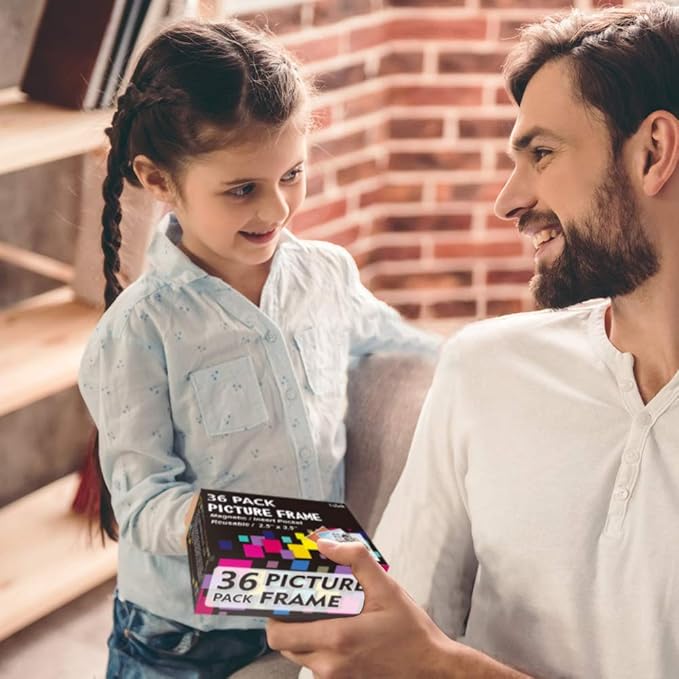 36 Pack Magnetic Picture Frame, Holds 2.5X3.5 Inches Photos Pictures, White Magnetic Photo Frames with Clear Pocket for Refrigerator,Fridge, Locker, Office Cabinet