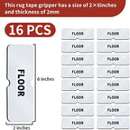 Reusable Carpet Grippers,Non Slip Rug Pads Grippers for Hardwood Floors and Tiles, Washable,Strong Adhesive Grippers for Area Rugs, Keep Corners Flat, Non-Damaging for Floor Mysterious Black(16)