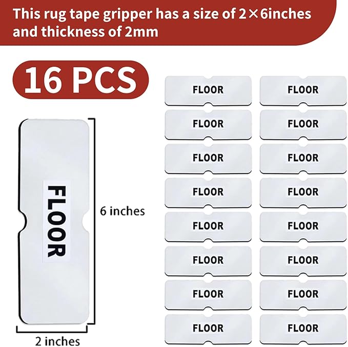 Reusable Carpet Grippers,Non Slip Rug Pads Grippers for Hardwood Floors and Tiles, Washable,Strong Adhesive Grippers for Area Rugs, Keep Corners Flat, Non-Damaging for Floor Mysterious Black(16)