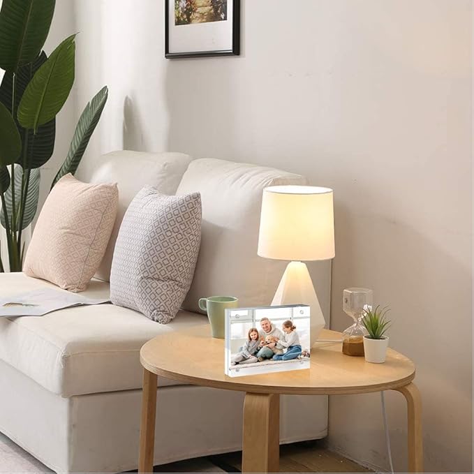 4x6 Acrylic Picture Frame 10 Pack, Clear Picture Frames Double Sided Magnetic Freestanding Photo Block Frame Desktop Display Floating Frameless Acrylic Frame Stand