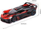 Toy Car Model for Bugatti Compatible with 1:24 Bugatti Bolide Alloy Diecast Car Toy with Lights and Music, Pull Back Car Toys for Kids Boys Girls Gift (Red)