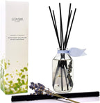 LOVSPA Reed Diffuser Set, Lavender De Provence Scented Oil Diffuser with Sticks, Home Fragrance Accessories for Bathroom Shelf Decor, Aroma Diffusers for Home or Office Desk, USA Made