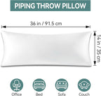 14x36 Pillow Insert Set of 2, Long Lumbar Pillow Insert for Bed Down Alternative Pillow, Rectangle Body Sleeping Pillow, Lumbar, Back Integrated Decorative Pillow Form