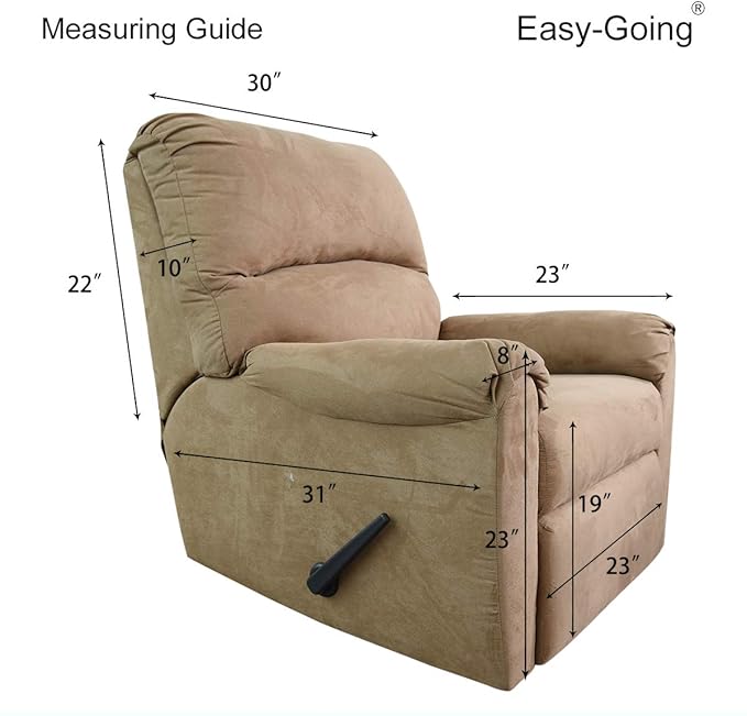 Easy-Going Recliner Stretch Sofa Slipcover Sofa Cover 4-Pieces Furniture Protector Couch Soft with Elastic Bottom Spandex Jacquard Fabric Small Checks(Large,Beige)