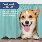 Wrap Around Dust Ruffle Bed Skirt - Spa Blue - Twin/Twin XL Size Beds with 12 Inch Drop - Easy Fit Elastic Strap - Adjustable Pleated Bedskirt w/Brushed Fabric Wrinkle Free - Women, Men, Kids & Teens