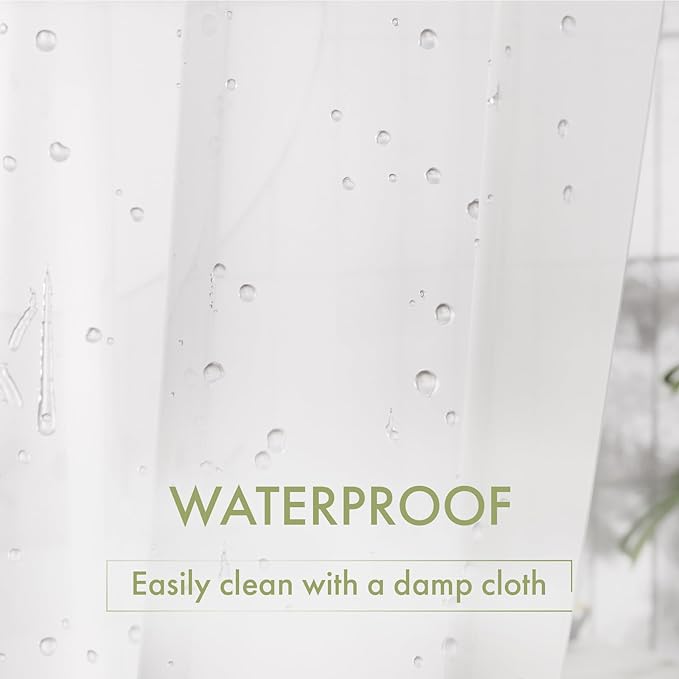 AmazerBath Shower Liner, 72x78 Plastic Frosted Shower Curtain Liner, PEVA Cute Shower Curtain Liners, Vinyl Waterproof Shower Curtain Liner with 3 Magnets, Lightweight Shower Curtains for Bathroom