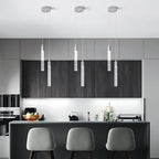 Modern Light Fixture Kitchen Island Pendant Light Dimmable LED Chrome Pendant Lights Mini Crystal Pendant Lighting for Bedroom Dining Room Living Room（2-Light ）
