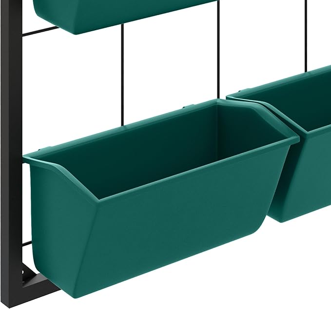 Outsunny 3-Tier Wall Planter with 6 Pots for Indoor and Outdoor Use, Hanging Plant Holder, Self Draining Wall Mounted Planter for Vegetables, Flowers, Herbs, Green