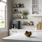 RICHER HOUSE 5 Set Floating Shelves for Wall Decor, Wall Mounted Book Shelf, Nursery Shelves Picture Ledge Shelf with Lip for Wall Storage, Bedroom, Living Room, Bathroom - Walnut