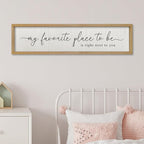 ZZJJHYWGQ Love Quotes Wall Decor My Favorite Place To Be Sign 32"×8" Couples Love Theme Plaque Modren Farmhouse Master Bedroom Above Over Bed Wood Framed Wall Art (Wood)