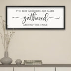 The Best Memories Are Made Gathered Around The Table Wall Art 40"x15" Large Dining Room Wood Framed Signs Kitchen Wall Hanging Decor (Black)