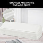 BALAPET 3-in-1 Adjustable Height Wedge Pillow, 7" Height Leg Knee Pillow for Side Sleepers & Aligns Spine, Supportive Bolster Pillow for Pregnancy Relieves Pressure Hip Leg Elevation, 22", White