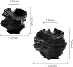 Ceramic Vase - Set of 2 for Home Decor,Black Flower Shape Pampas Vases Minimalist Nordic Boho Style for Modern Farmhouse Decor, Living Room、 Kitchen、Mantle、Bedroom、Dining Table、Office