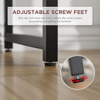 PayLessHere | 39 Inch Computer Desk | Brown | Office Desk with Metal Frame, Adjustable Feet | Water-Resistant, Scratchproof Surface | Sturdy Writing Table for Home Office or Study | Pack of 1