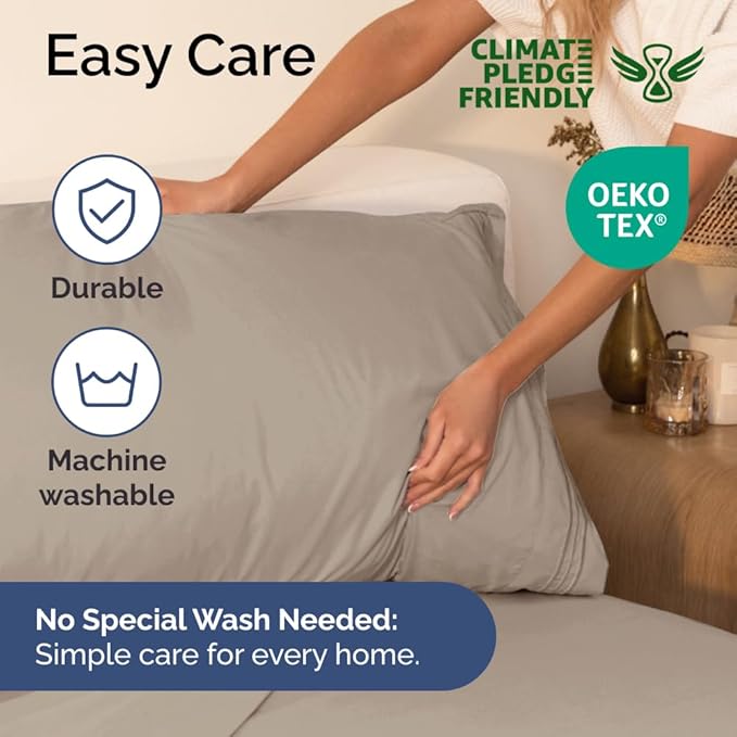 King Size 4 Piece Sheet Set - Comfy Breathable & Cooling Bed Sheets Set - Hotel Luxury Bedding for Women, Men, Kids, Teens, Boys & Girls - Deep Pockets, Ultra-Soft and Wrinkle Free - Oeko-Tex - Wheat