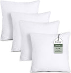 ROYALE LINENS 16 x 16 Pillow Insert - Down Alternative Throw Pillows Insert - Square Pillow Pack of 4 White - Bed & Couch Pillows - Inner Cushion for Bed, Cushion for Living Room - Shams Stuffer