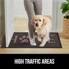 GORILLA GRIP 100% Waterproof All-Season WeatherMax Doormat 35x23, US Designed Natural Rubber, Stain and Fade Resistant, Low Profile Indoor Outdoor Door Mats, Easy Clean Patio Mat, Espresso Home Paw