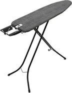 Brabantia Size A Compact Small Ironing Board (43x12 in) 7 Height Options, Adjustable Steam Iron Rest Holder (Denim Black) Non-Slip Feet, Anti-Collapse Child Locks