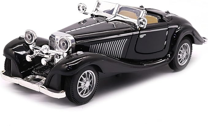 1:28 Scale Pullback Diecast Metal Antique Classic Model Cars Collectible Toy Gifts (Black,Length 6.5in/16.8cm)