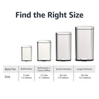 Amazon Basics Smudge Resistant Rectangular Trash Can With Soft-Close Foot Pedal, Brushed Stainless Steel, 50 Liter/13.2 Gallon, Satin Nickel Finish, 16.7"L x 14.7"W x 25.9"H