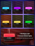 Versatile Essential Oil Diffuser, 300ml Aroma Diffuser with Bluetooth Speaker and Alarm Clock, 7 Colors LED Light Aromatherapy Diffusers & Cool Mist Humidifier 3-Level Brightness, Auto-Off Protection