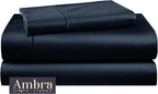 Tencel Sheets 3 Piece for Twin XL Bed - 100% Eucalyptus Lyocell Twin XL Sheets Set - Soft, Cooling & Breathable for Hot Sleepers - 16” Deep Pockets Hotel Quality Bedding Set - Black