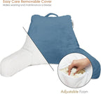 Nestl Reading Pillow Standard Bed Pillow, Back Pillow for Sitting in Bed Shredded Memory Foam Chair Pillow Reading & Bed Rest Pillows Blue Heaven Back Pillow for Bed, Bed Chair Arm Pillow with Pockets