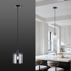 Pendant Light for Kitchen Island, Black Modern Crystal Glass Modern Pendant Lights, Dome Pendant Light in Kitchen Island, E12 Bulb Indoor Island Pendant Lights,for Dining Room,Living Room