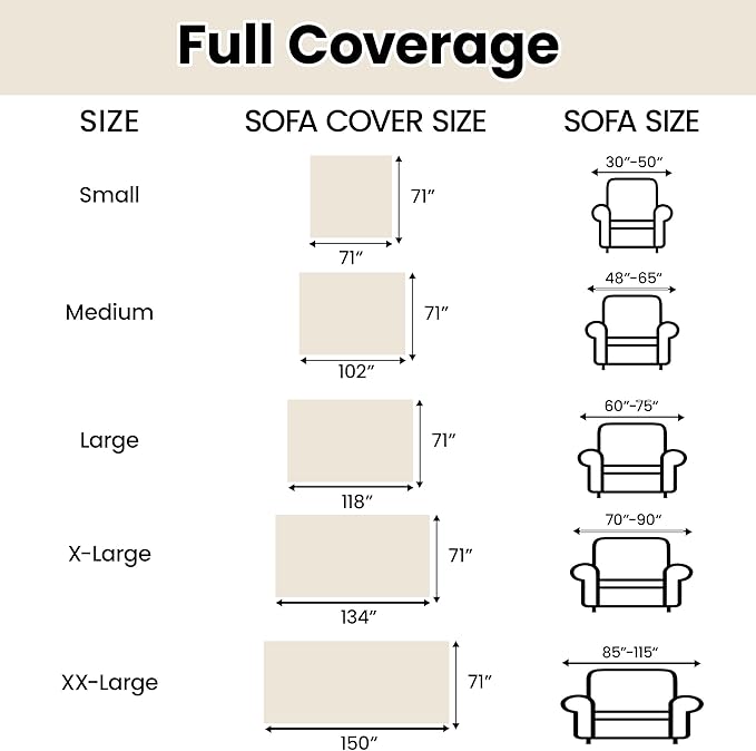 Couch Cover for Pets Beige Covers for 3 Cushion Couch Sofa Cover Sectional Thick Chenille Couch Cushion Covers for Kids, Waterproof Stain-Resistant Modern Furniture Protector, 71''x150''