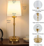 Rechargeable Cordless Table Lamp, Brushed Gold Battery Operated Desk Lamps with Detachable LED Bulbs, 13 Colors Dimmable Bedside Lights for Bedroom, Bar, Night Light, Camping