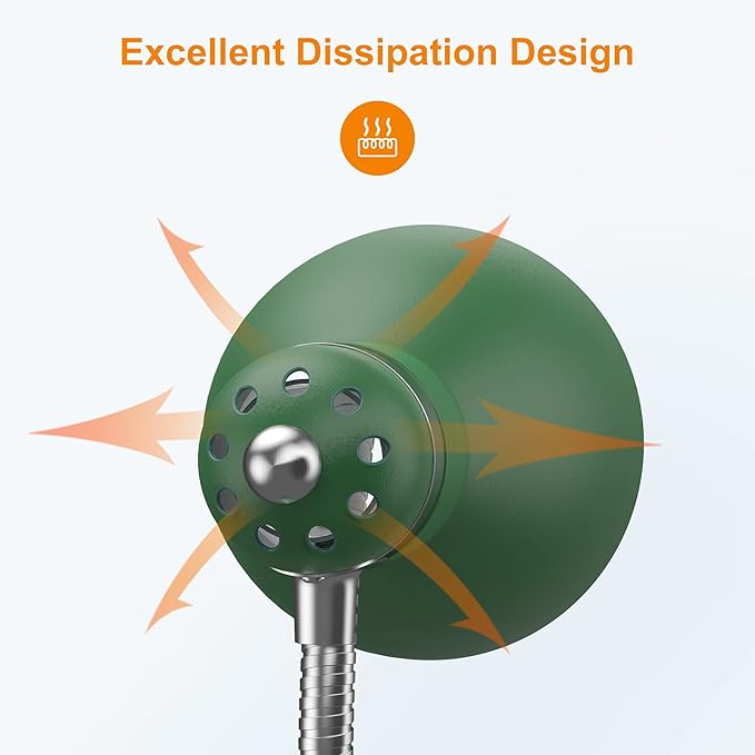 LEPOWER Metal Desk Lamp, Adjustable Goose Neck Table Lamp, Eye-Caring Study Desk Lamps for Bedroom, Study Room and Office (Green)