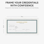 Homeforia 4x9 Business License Frame White, High End Oak 4 x 9 White Wood Certificate Frames, 9x4 Wooden Document Frames for Wall or Tabletop, 4 by 9 Picture Frames, Tempered Glass, Wall Kit, Set of 1