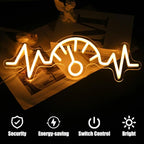 Car Dashboard Neon Sign Garage Neon Signs for Man Cave Automobile Speedometer Neon Light Orange LED Car Neon Lights Signs for Garage Man Cave Auto Repair Shop Game Room Party Decor