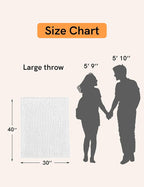 YnM Chunky Throw Blanket, Hand Knitted with Chenille Yarn, Skin Friendly, Ventilated and Breathable, Machine Washable, Home Décor Piece for Couch, Sofa and Bed (White, 30x40 Inch)