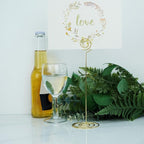 Place Card Holders - 10pcs 8.6" Tall Table Card Holders Table Number Holders Table Picture Stand Wire Photo Holder for Place Cards Wedding Party Office Desk Name Memo Menu Clips (Gold)