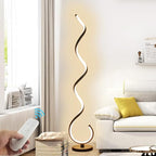 Spiral LED Floor Lamp, 40W Dimmable Modern Floor Lamps for Living Room with Remote Control, Stepless Adjustable Colors & Brightness Standing Lamp Reading Corner Floor Lamp for Bedroom - Black