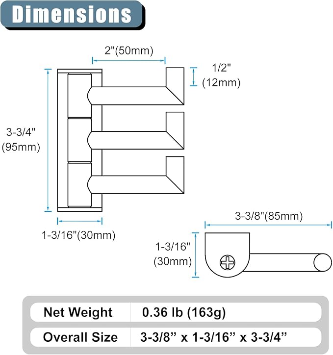 Angle Simple Towel Hook for Bathroom, SUS 304 Stainless Steel Foldable Robe Towel Holder, Wall Coat Hook, Polished Chrome