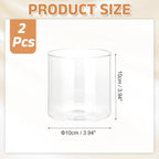 uxcell Hurricane Candle Holder (H:3.9" OD:4"), Pillar Floating Candles Holder Clear Glass Cylinder Flower Vases for Table Centerpiece Wedding Party Home Decoration 2Pcs