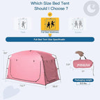 Bed Tent,Portable Privacy Sleeping Bed Canopy,Blackout 90% Drapes for Kids and Adult,Indoor Space Tent with Breathable Large Mesh Windows
