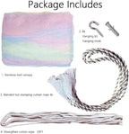 Comtelek Curtains Bed Canopy Rainbow Mosquito Net for Bed Canopy Four Corner Post Elegant Mosquito Net Set, Stick Hook &Profession Rope for net, Screen Netting Canopy Curtains, Full/Queen/King