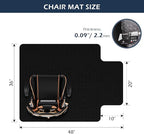 SALLOUS Office Chair Mat for Carpet, 48in x 36in Heavy Duty, Gaming Chair Mat with Grips, Rolling Desk Chair Floor Mat for Home Office (Black, Extended Lip)