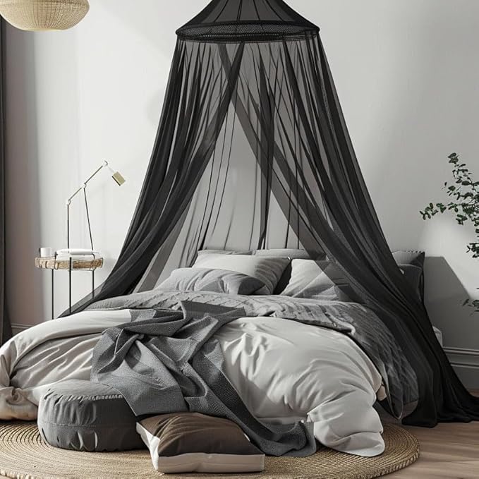 Mosquito Net Bed Canopy for Girls,King Canopy Bed Curtains Full Queen Size from Ceiling,Dome Mosquito Netting Bed Tent Twin Girls Princess Canopy Bed White Decor for Baby Crib,Kid Bed and Adult Beds