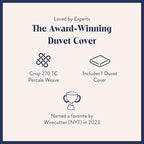 Brooklinen Luxury Percale Duvet Cover – 100% Cotton, Cool, Crisp, Extra-Long Corner Ties, Button Closure, Soft & Breathable – Machine Washable, Duvet Cover King/California King Bed Sizes (Pebble)