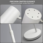 Stepless Dimmable Arc Floor Lamp for Living Room with Timer,Height Adjustable Modern Reading Standing Lamps for Living Room,Reading Room,Office,LED Bulb Included (White-DM)