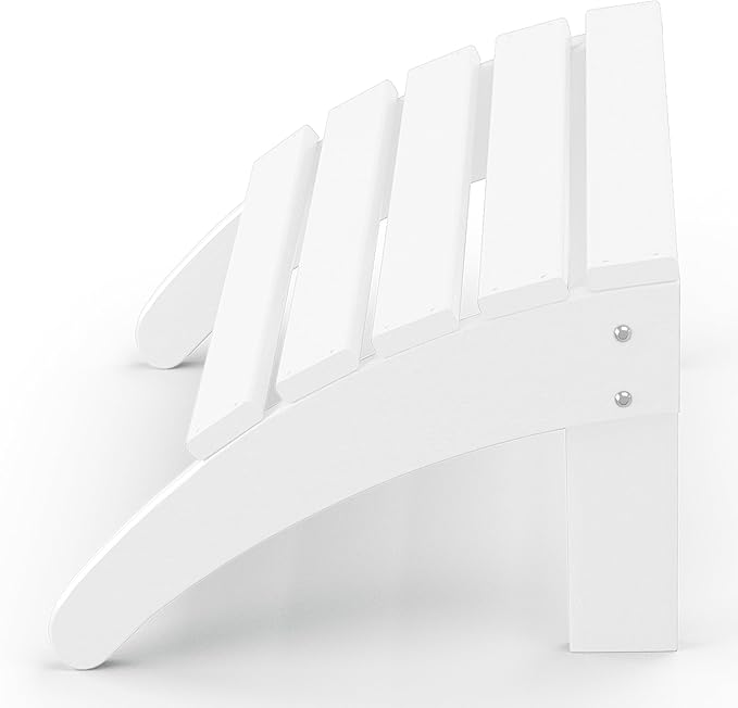 WestinTrends Outdoor Ottoman, Patio Adirondack Ottoman Foot Rest, All Weather Poly Lumber Folding Foot Stool for Adirondack Chair, Widely Used for Outside Porch Pool Lawn Backyard, White