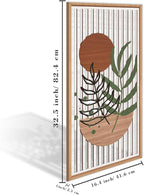 IARTTOP Large Boho Wood Wall Art Framed 16x32 Inch Mid century Modern Wooden Wall Decor Abstract Bohemian Minimalist Art Decor for Bedroom Living Room Office Set of 3