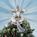 Thomas Kinkade Illuminated Nativity Tabletop Tree: Glory to The Newborn King
