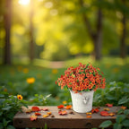 alyptus Artificial Mums for Outdoors – 12 Bundles UV Resistant Fall Flowers, Faux Outdoor Flowers & Fake Mums for Porch Decor, Planters, Thanksgiving, Halloween & Fall Decorations