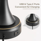 Oneach 28" Modern Table Lamps Set of 2 for Living Room, Bedside Lamps with USB Ports, Black Nightstand Lamps Set for Bedroom Farmhouse Lamp End Table Lamps (Bulbs not Included)