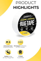 The Good Stuff Double Sided Carpet Tape [2 Inch x 10 yd] Secure Area Rugs to Carpets, Laminate, and Hardwood Floors, Easy to Remove and Restick Without Residue or Damage to Rug or Floor